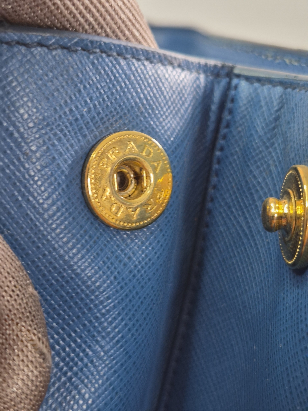 Prada Blue Saffiano Leather Tote Bag - Picture 12 of 14